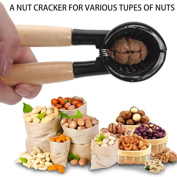 Nutcracker Pecan Walnut Plier Opener Tool with Wood Handle(1 Set) - Picture 3 of 10